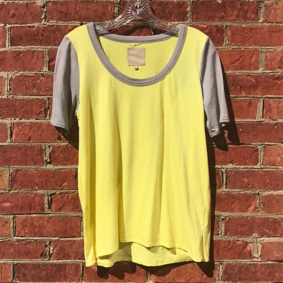 Yellow and Gray Colorblock Chaser Breezy Short Sleeve Tee - Picture 1 of 11